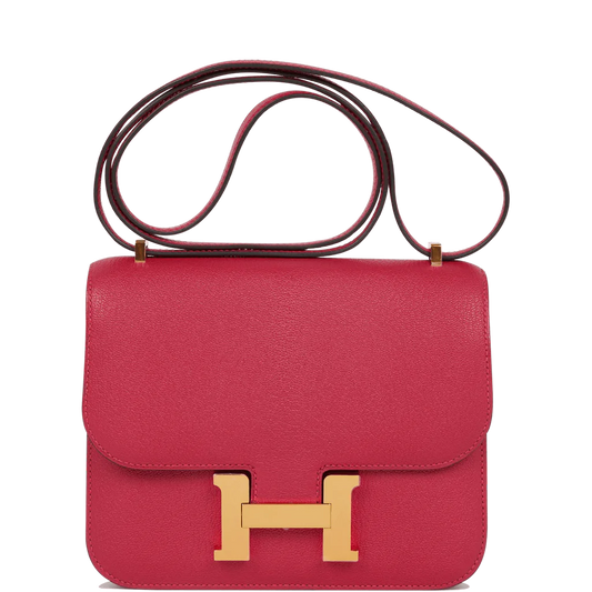 Hermès Constance 18 Framboise Chevre Gold Hardware