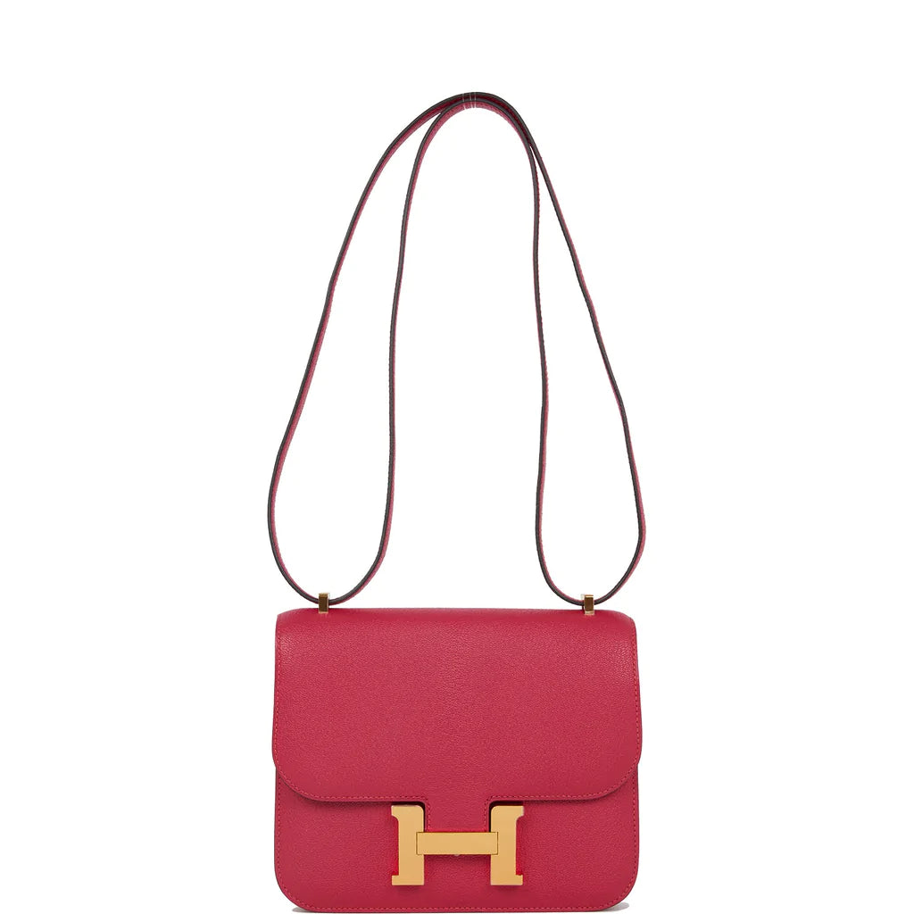 Hermès Constance 18 Framboise Chevre Gold Hardware