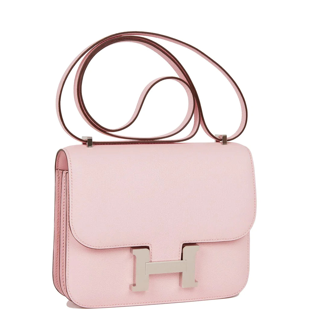 Hermès Constance 18 Rose Sakura Chevre Palladium Hardware