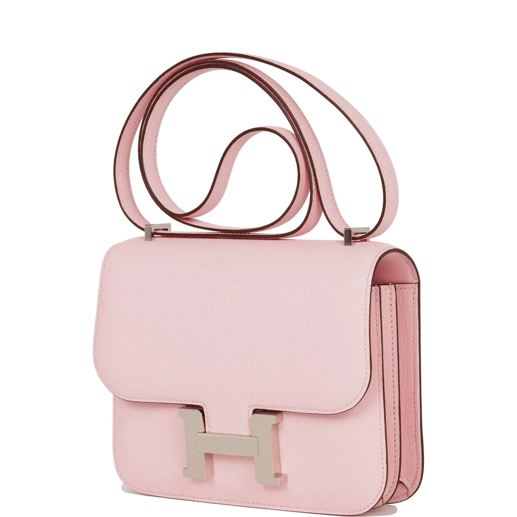 Hermès Constance 18 Rose Sakura Chevre Palladium Hardware