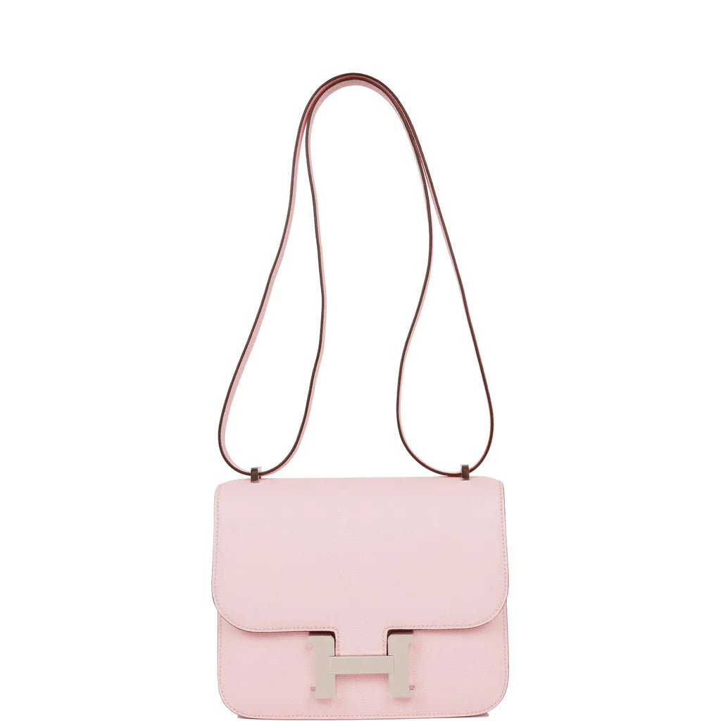 Hermès Constance 18 Rose Sakura Chevre Palladium Hardware