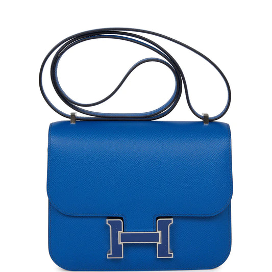 Hermès Constance 18 Bleu France Epsom Palladium Hardware