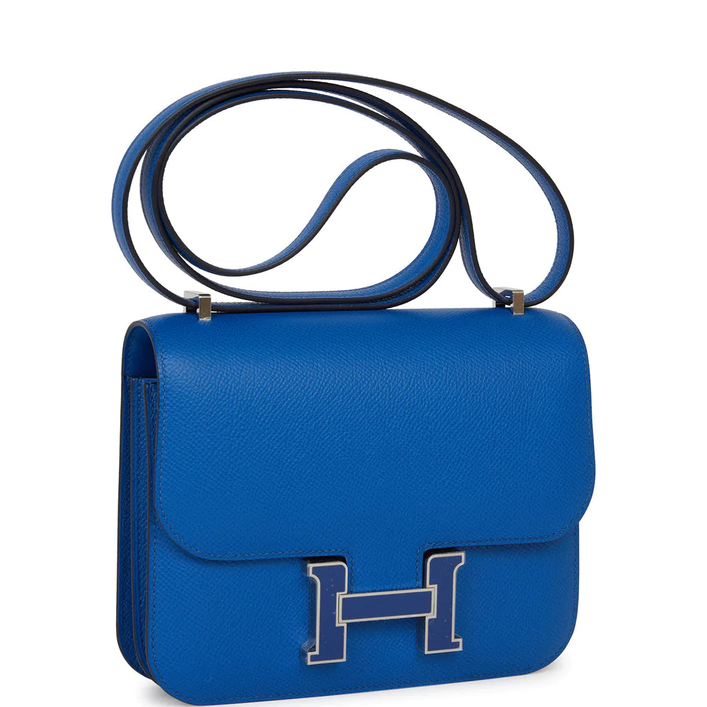 Hermès Constance 18 Bleu France Epsom Palladium Hardware