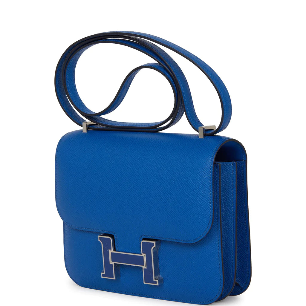 Hermès Constance 18 Bleu France Epsom Palladium Hardware