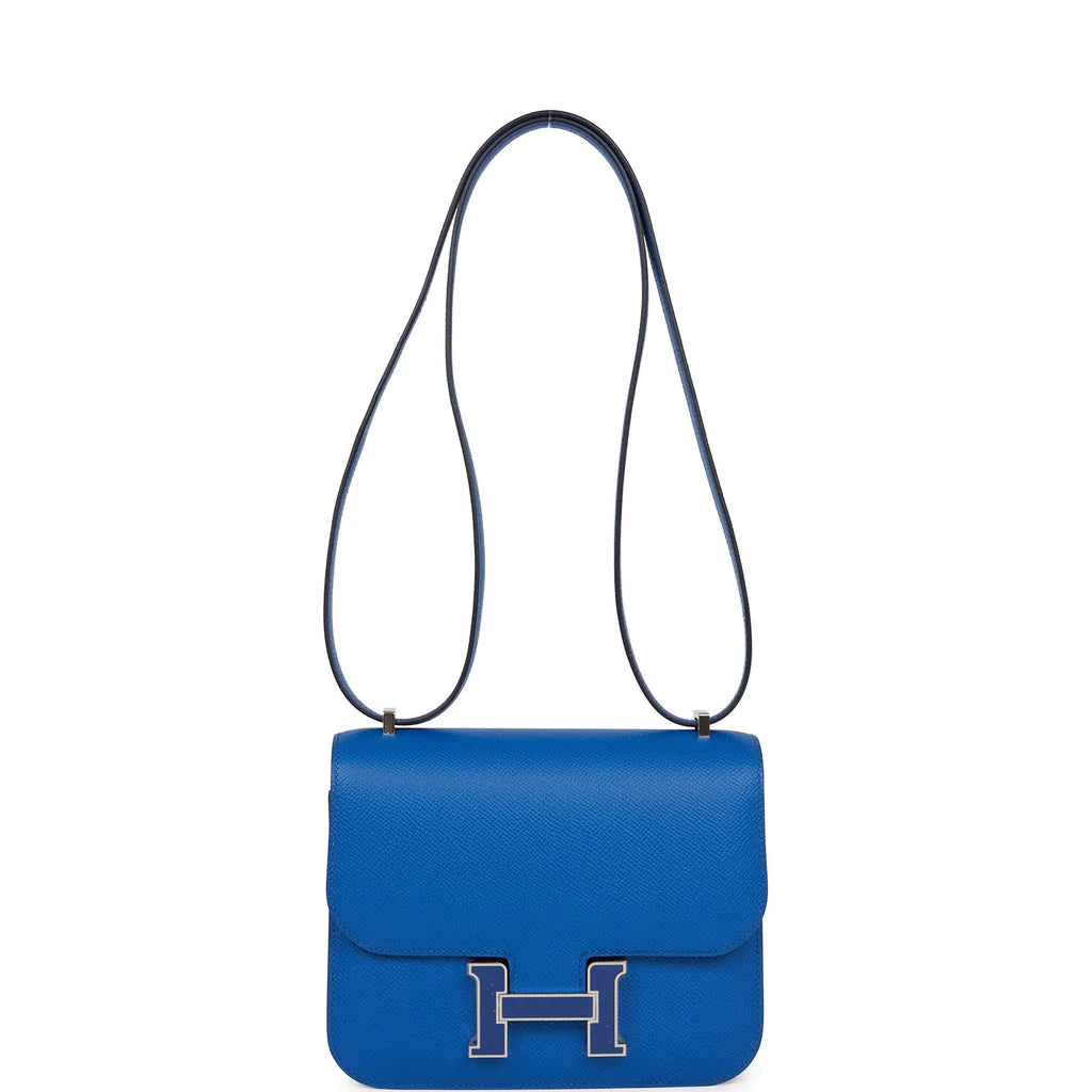 Hermès Constance 18 Bleu France Epsom Palladium Hardware