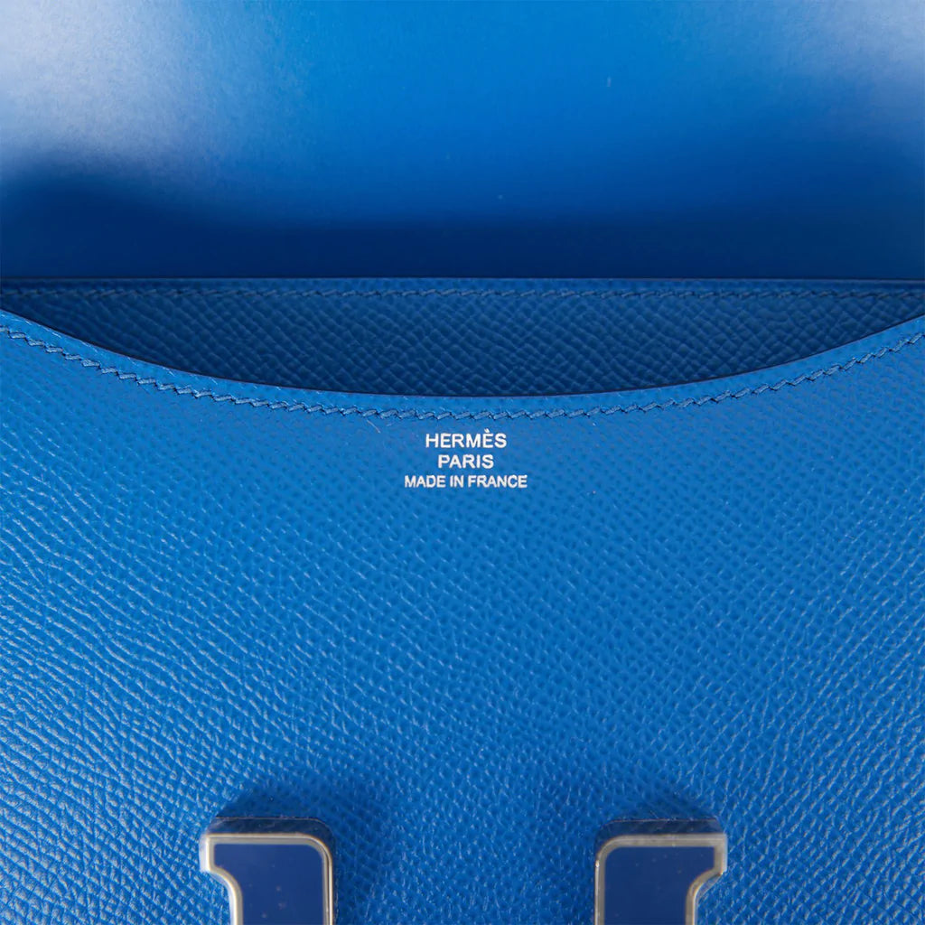 Hermès Constance 18 Bleu France Epsom Palladium Hardware