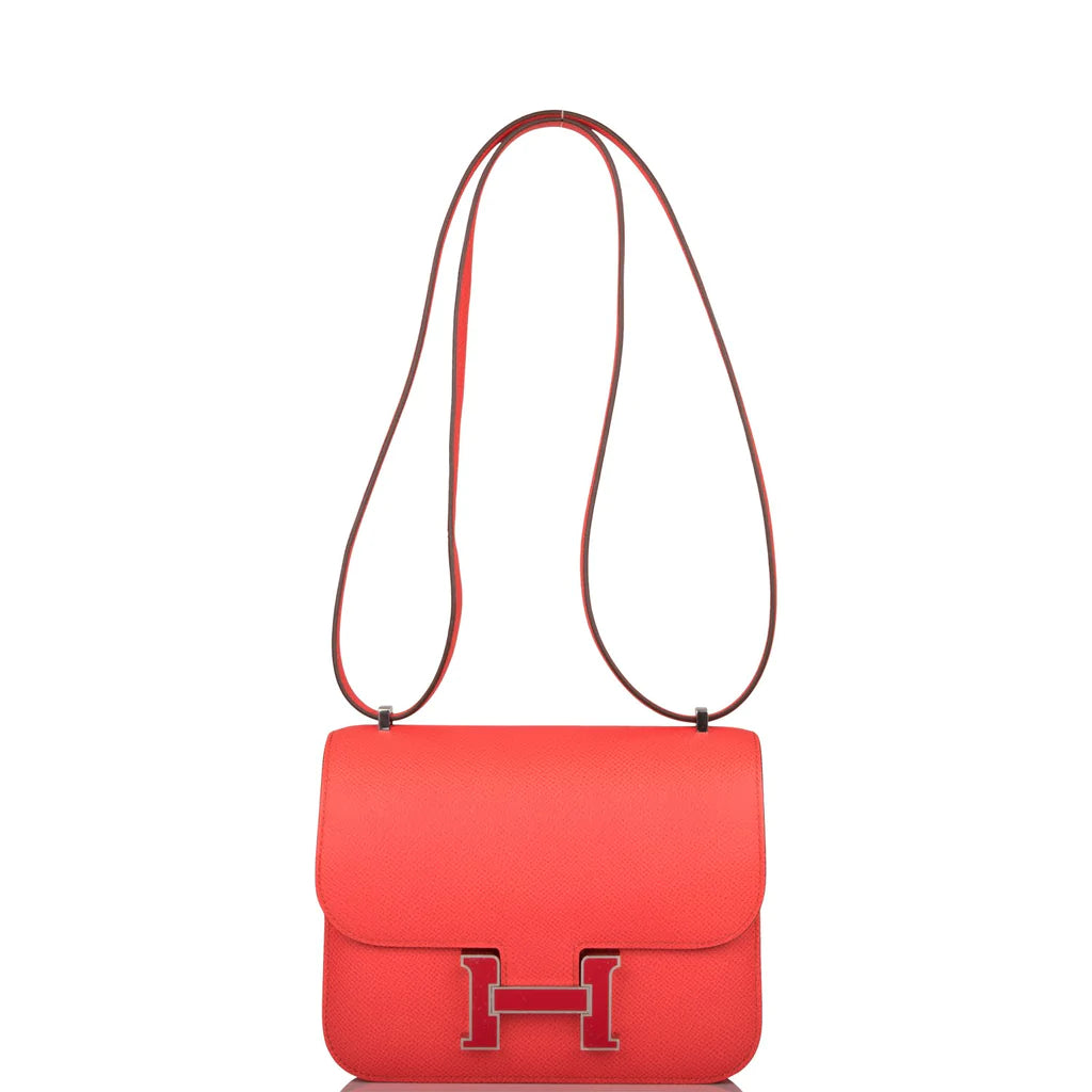 Hermès Constance 18 Rose Texas Epsom Palladium Hardware