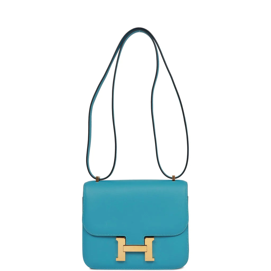 Hermès Constance 18 Bleu du Nord Swift Gold Hardware