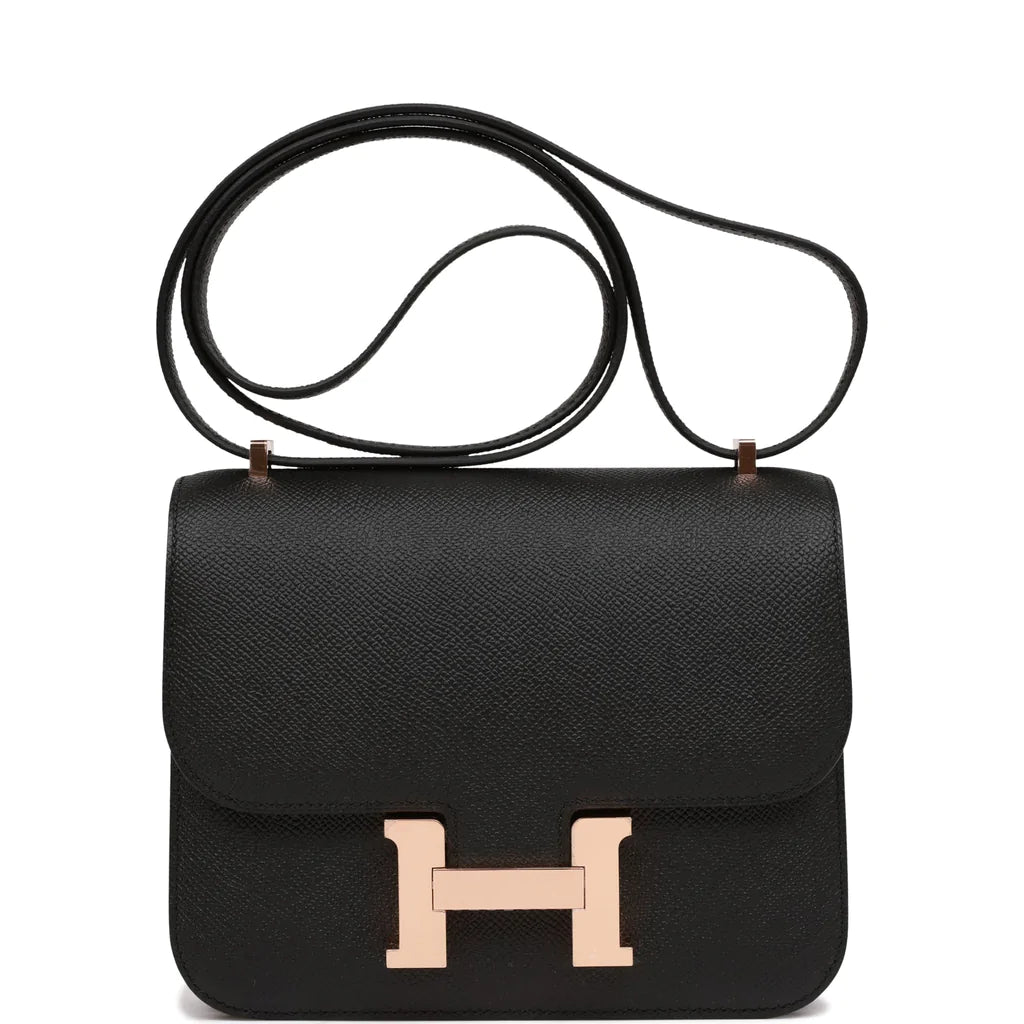 Hermès Constance 18 Black Epsom Rose Gold Hardware