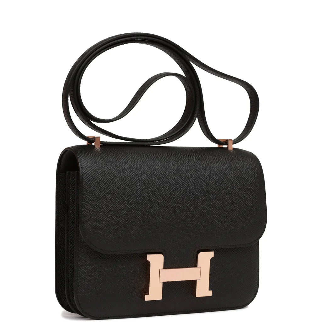 Hermès Constance 18 Black Epsom Rose Gold Hardware