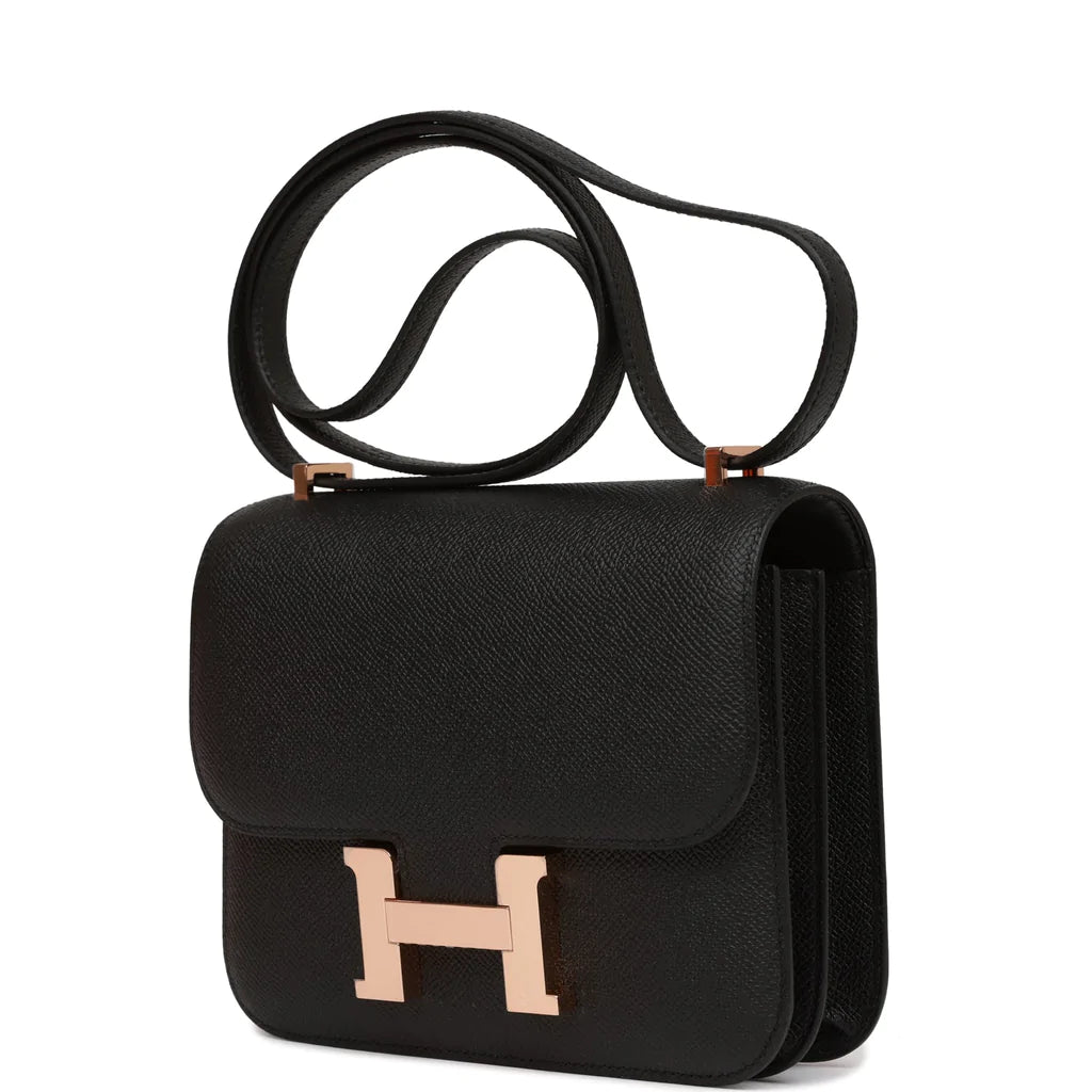 Hermès Constance 18 Black Epsom Rose Gold Hardware