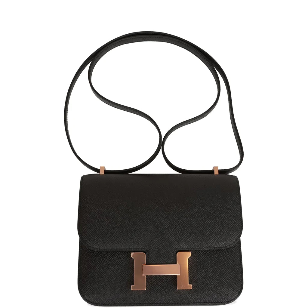 Hermès Constance 18 Black Epsom Rose Gold Hardware