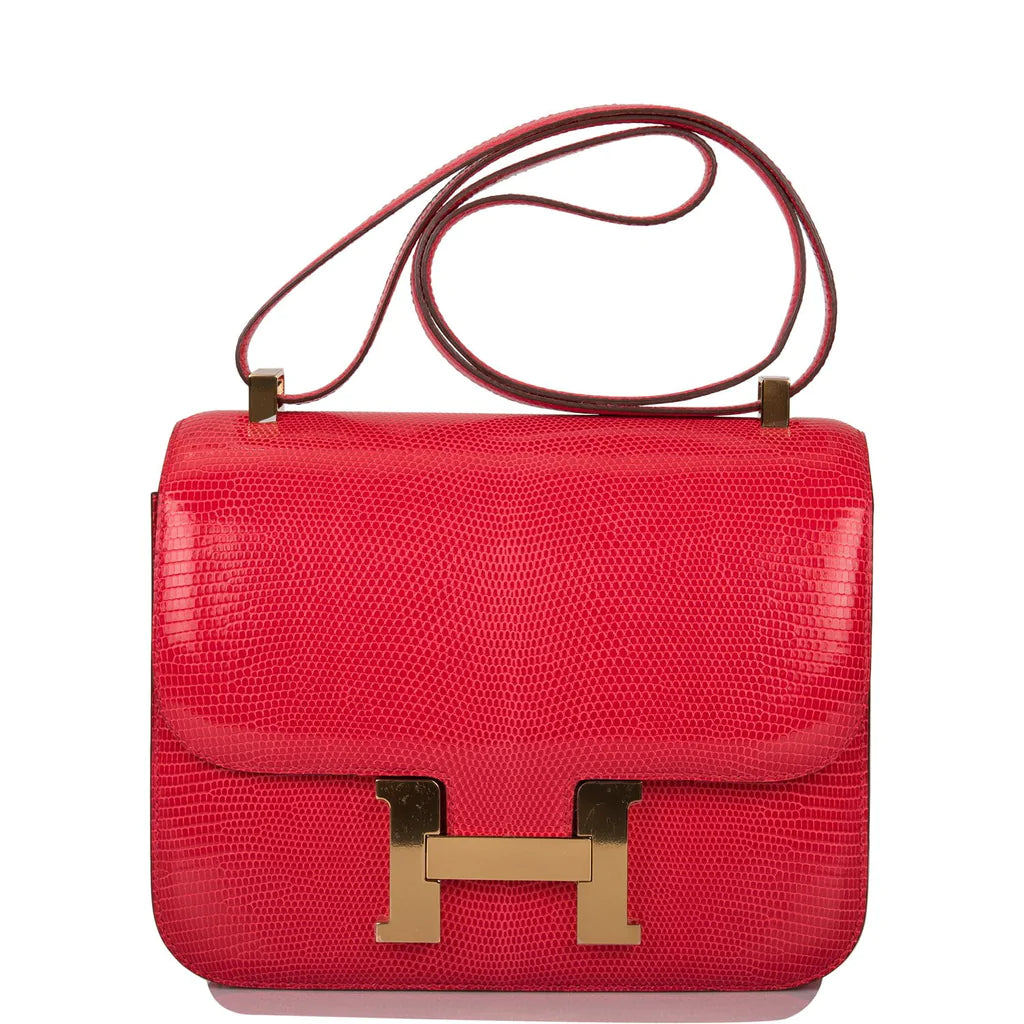 Hermès Constance 24 Rouge Exotique Lizard Niloticus Gold Hardware