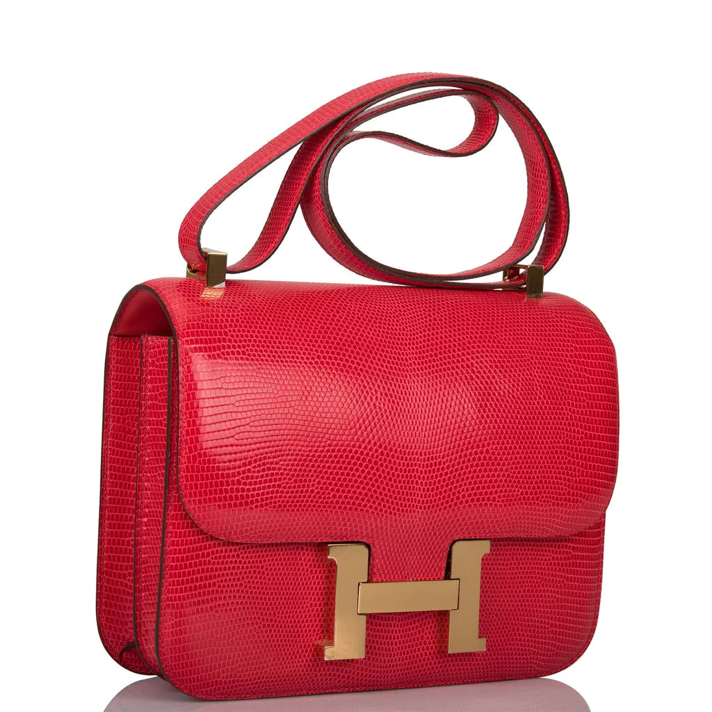 Hermès Constance 24 Rouge Exotique Lizard Niloticus Gold Hardware