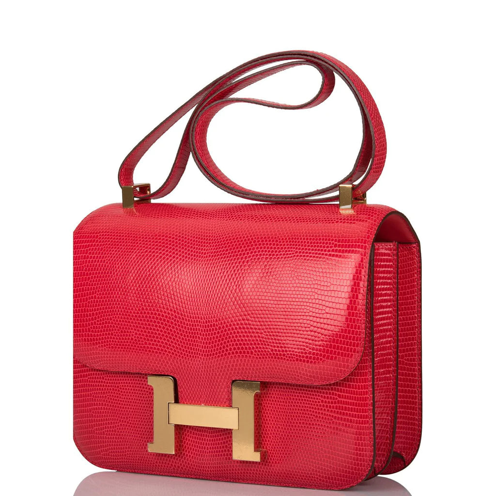 Hermès Constance 24 Rouge Exotique Lizard Niloticus Gold Hardware