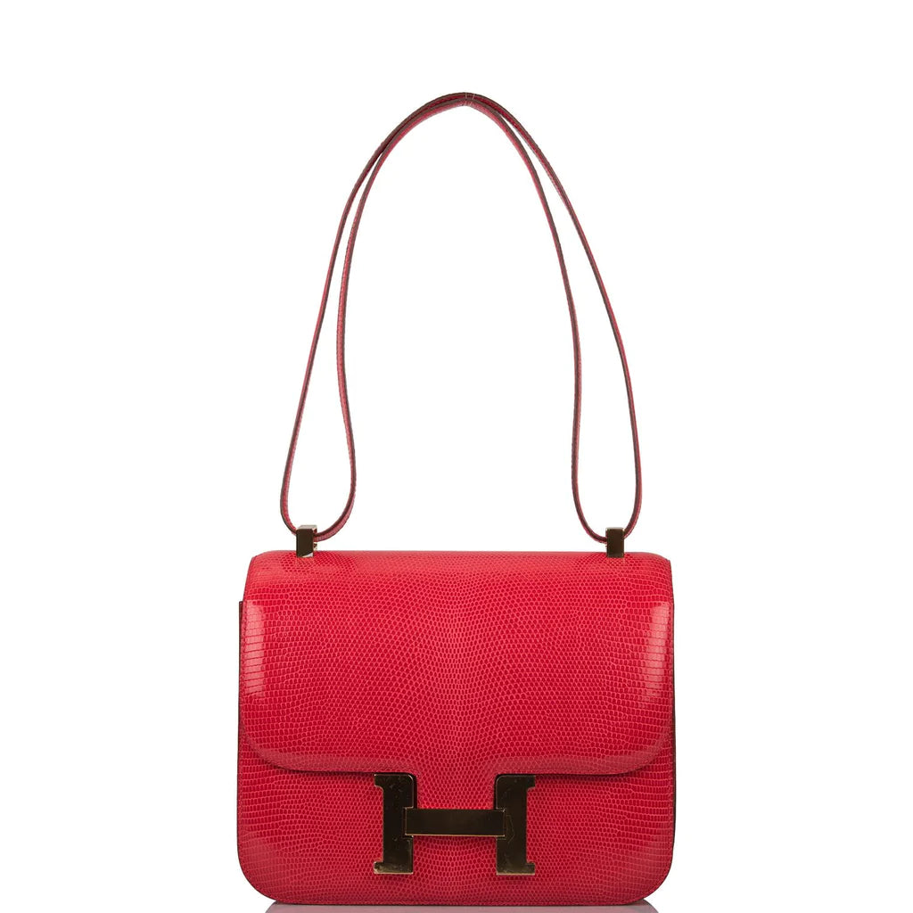 Hermès Constance 24 Rouge Exotique Lizard Niloticus Gold Hardware