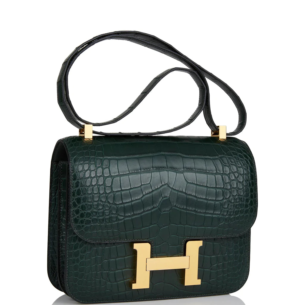 Hermès Constance 24 Vert Fonce Matte Alligator Gold Hardware