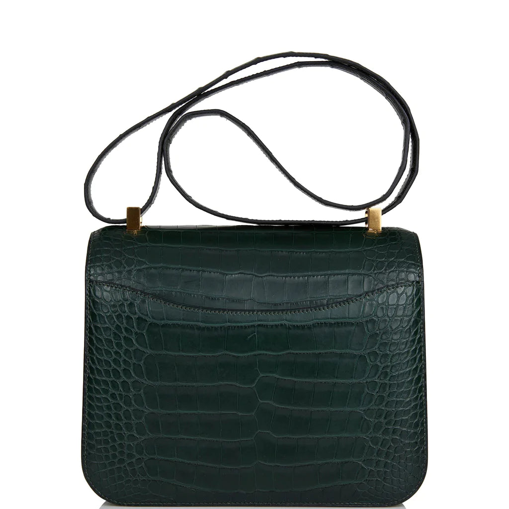 Hermès Constance 24 Vert Fonce Matte Alligator Gold Hardware