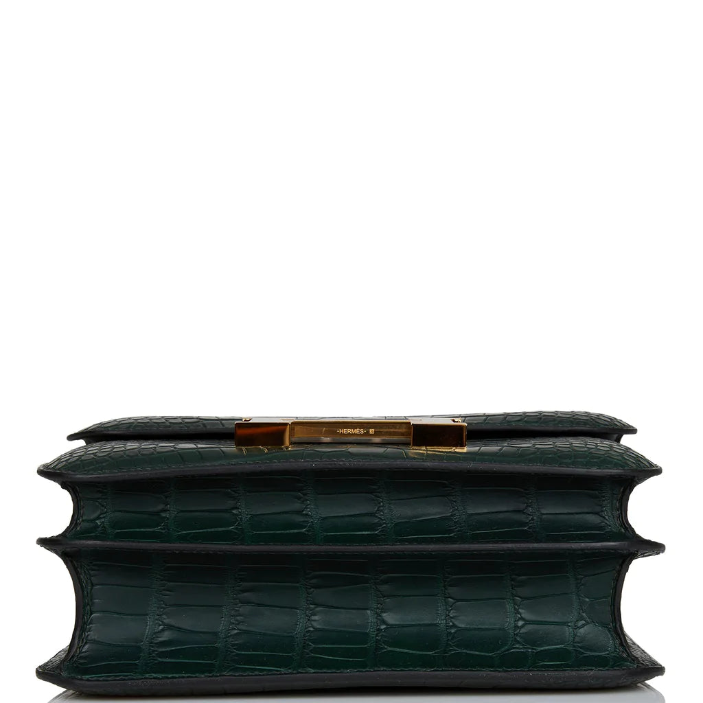 Hermès Constance 24 Vert Fonce Matte Alligator Gold Hardware