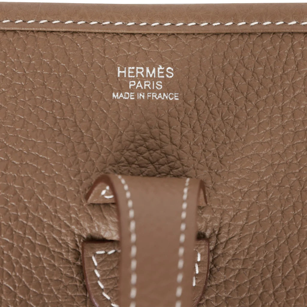 Hermès Evelyne III PM Etoupe Clemence Palladium Hardware