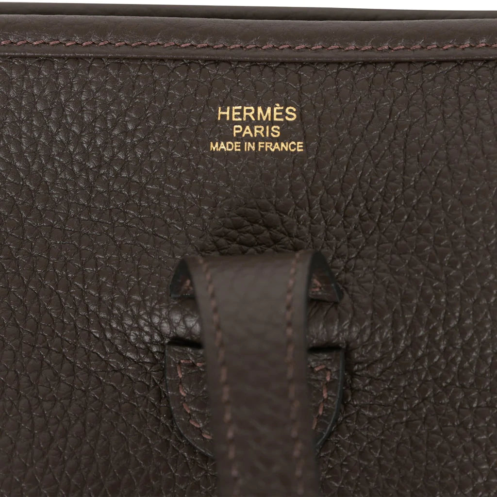 Hermès Evelyne III PM Ebene Clemence Gold Hardware