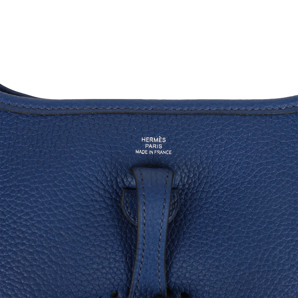 Hermès Evelyne TPM Bleu Saphir Maurice Palladium Hardware