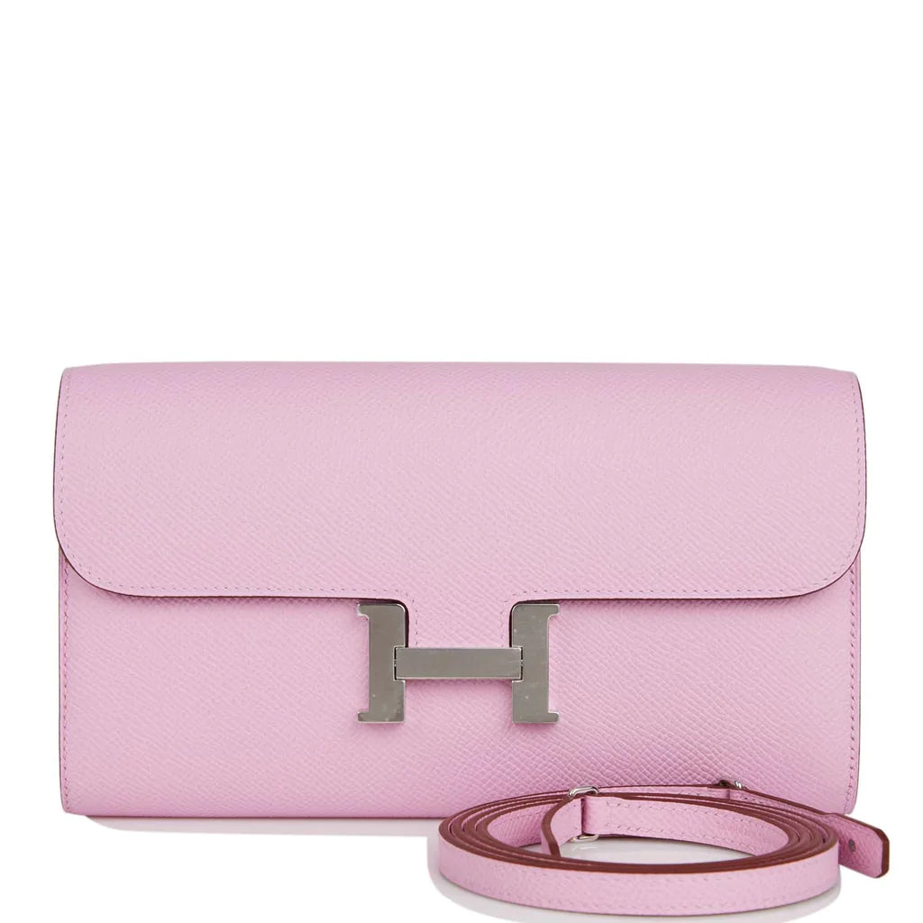 Hermès Constance Wallet To Go Mauve Sylvestre Epsom Palladium Hardware