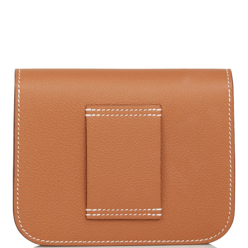 Hermès Constance Slim Wallet Gold Evercolor Gold Hardware