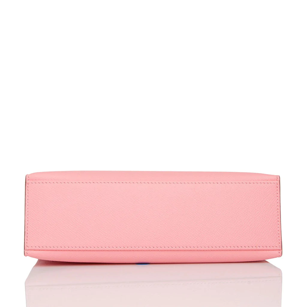 Hermès Kelly Pochette Rose Confetti Epsom Palladium Hardware