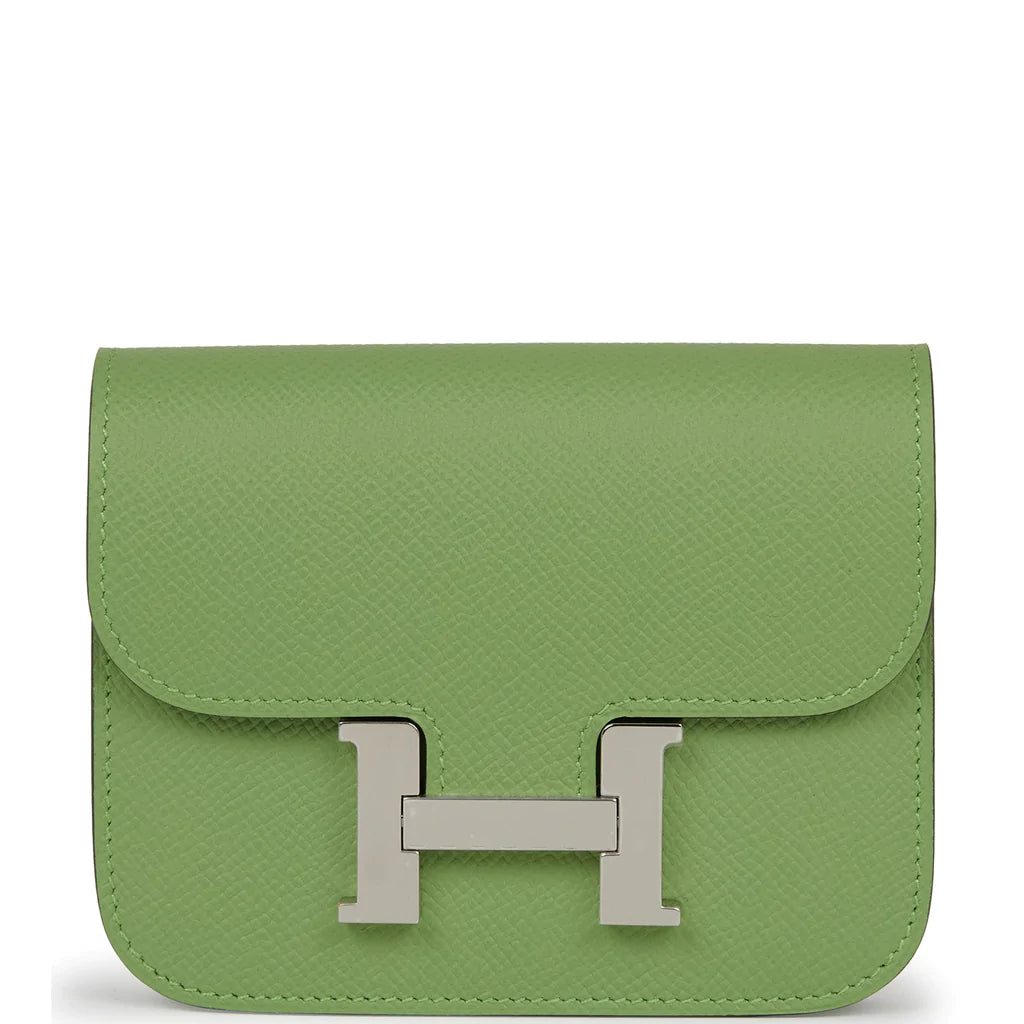 Hermès Constance Slim Wallet Vert Criquet Epsom Palladium Hardware