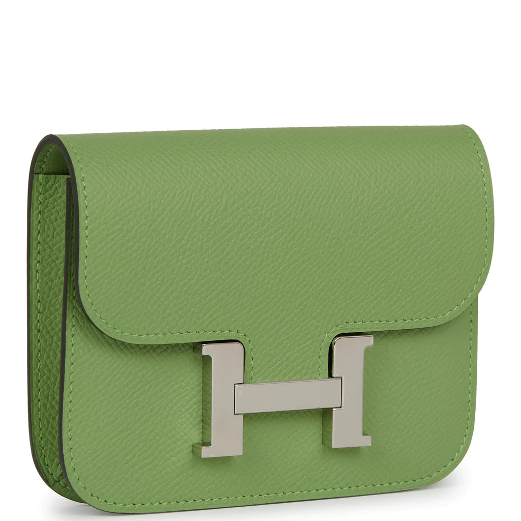 Hermès Constance Slim Wallet Vert Criquet Epsom Palladium Hardware