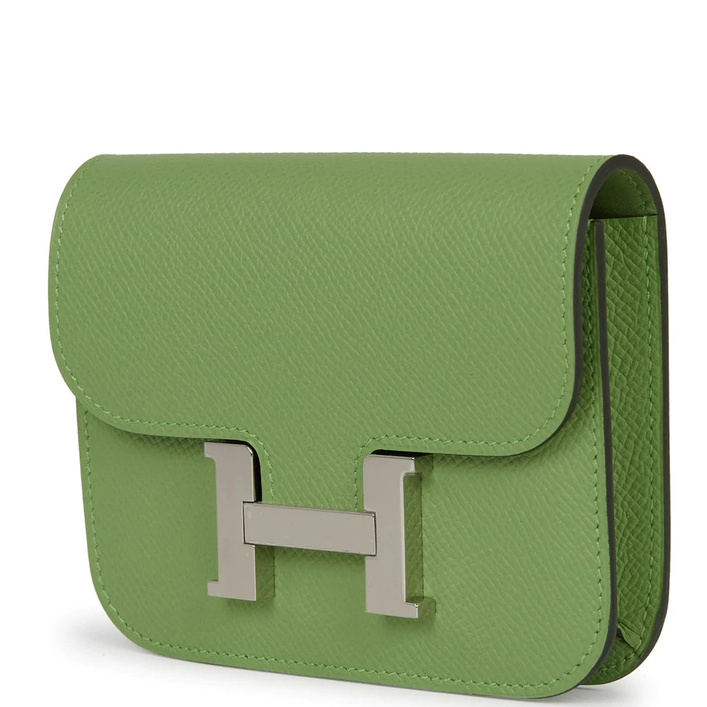 Hermès Constance Slim Wallet Vert Criquet Epsom Palladium Hardware