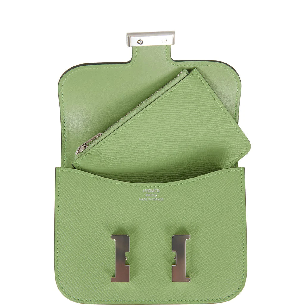 Hermès Constance Slim Wallet Vert Criquet Epsom Palladium Hardware