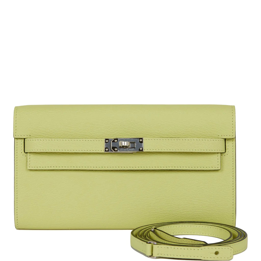 Hermès Kelly Wallet To Go Jaune Bourgeon Chevre Palladium Hardware