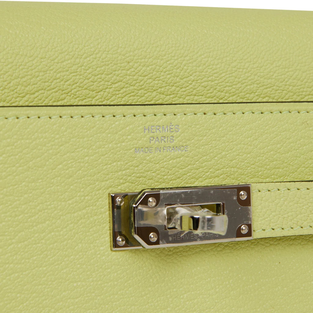 Hermès Kelly Wallet To Go Jaune Bourgeon Chevre Palladium Hardware