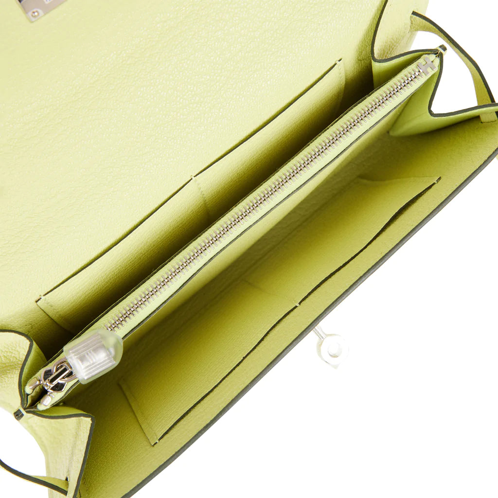 Hermès Kelly Wallet To Go Jaune Bourgeon Chevre Palladium Hardware