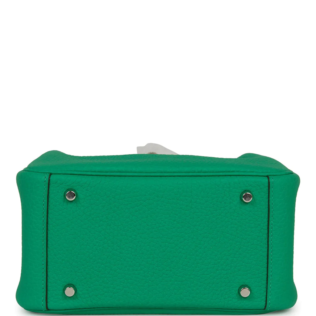 Hermès Mini Lindy Menthe Clemence Palladium Hardware