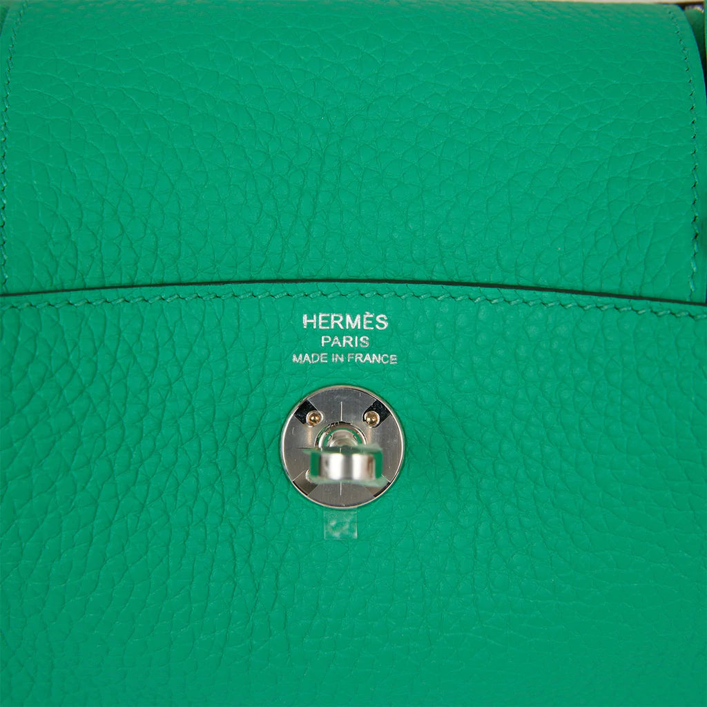 Hermès Mini Lindy Menthe Clemence Palladium Hardware