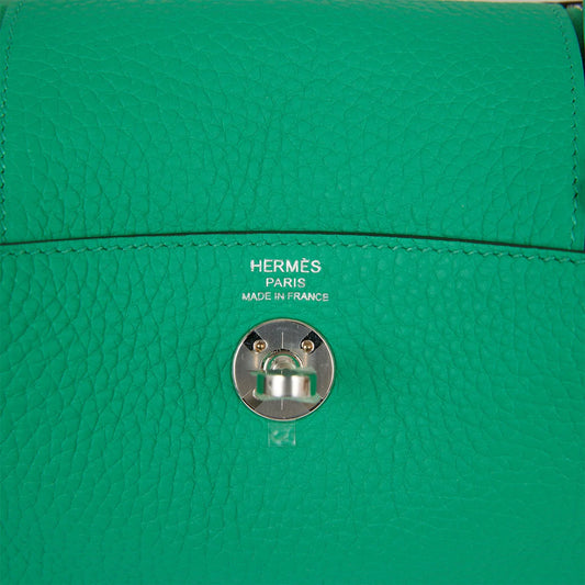 Hermès Mini Lindy Menthe Clemence Palladium Hardware