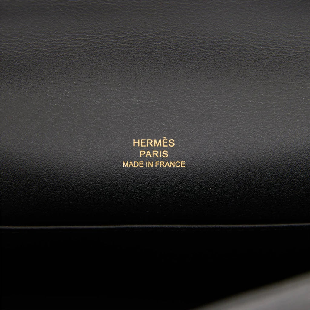 Hermès Kelly Pochette Black Swift Rose Gold Hardware