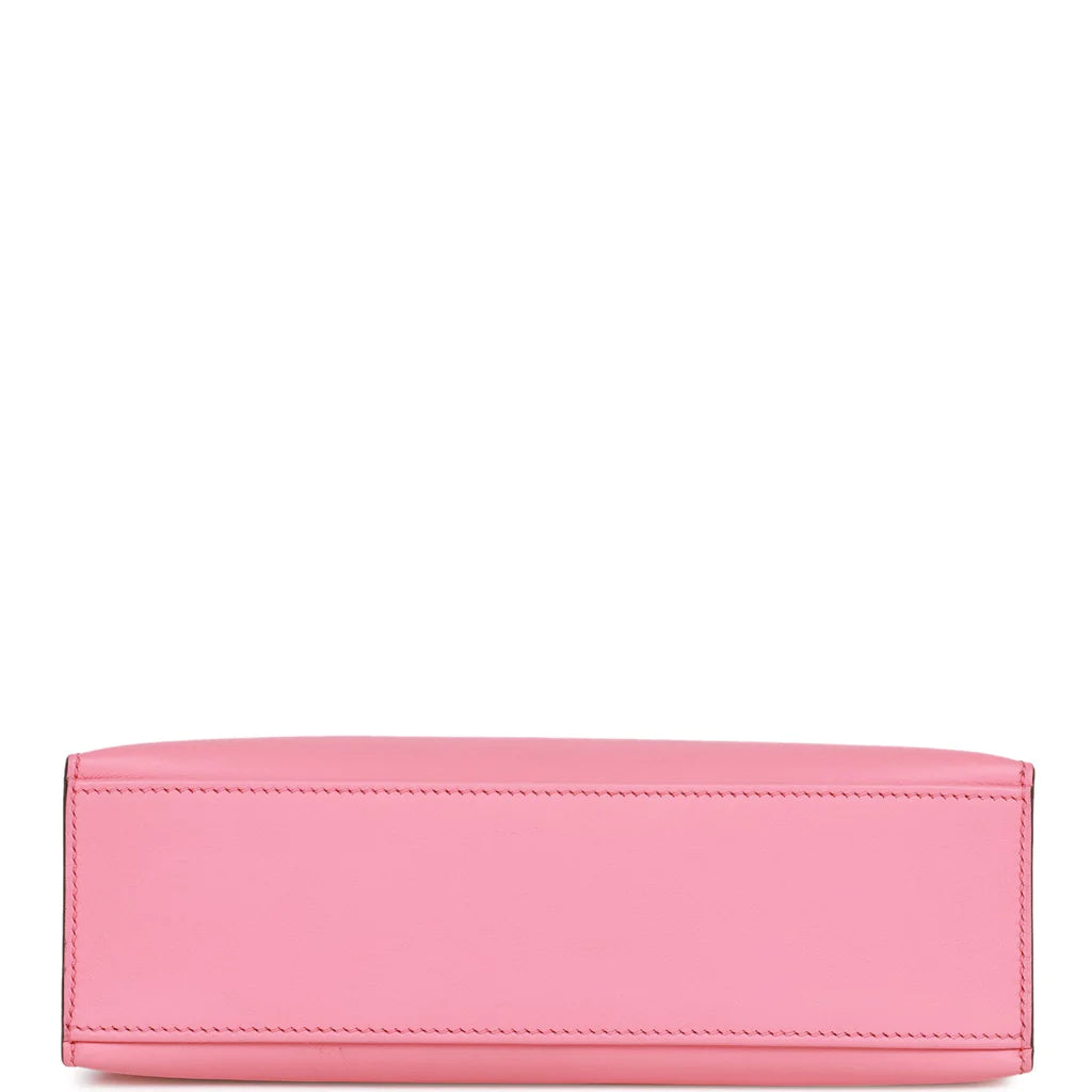 Hermès Kelly Pochette Rose D'Ete Swift Palladium Hardware