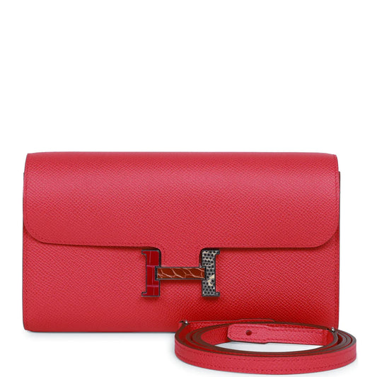 Hermès Constance Wallet To Go Rose Extreme Epsom Palladium Hardware