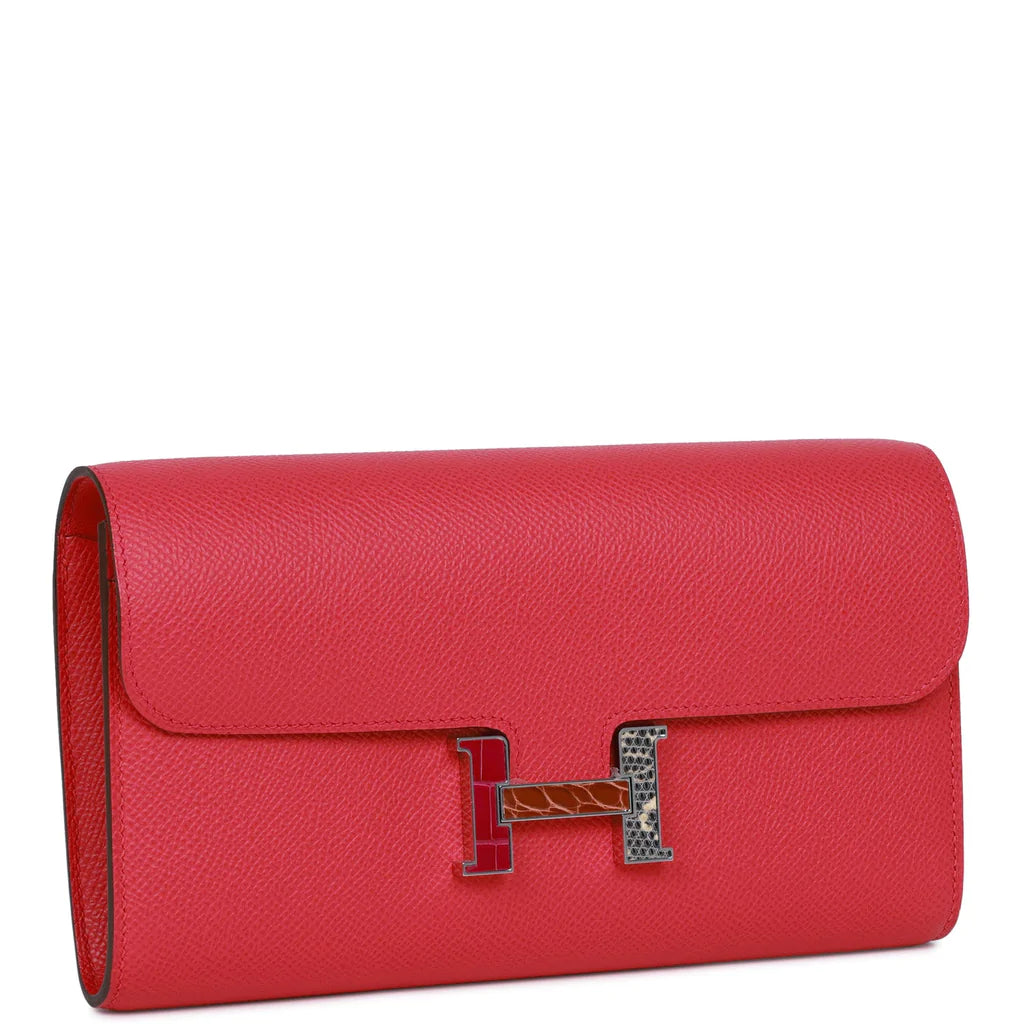 Hermès Constance Wallet To Go Rose Extreme Epsom Palladium Hardware