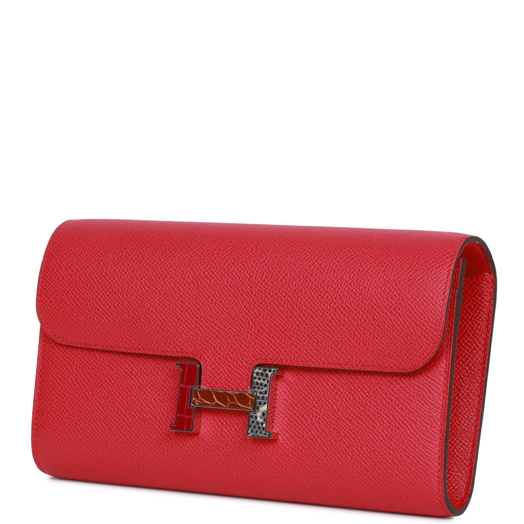 Hermès Constance Wallet To Go Rose Extreme Epsom Palladium Hardware