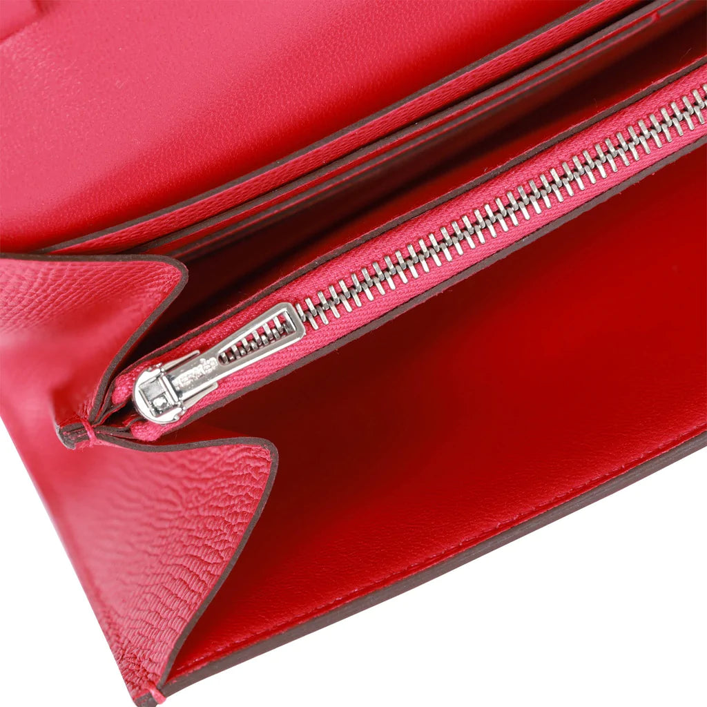 Hermès Constance Wallet To Go Rose Extreme Epsom Palladium Hardware