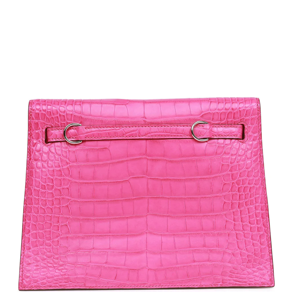 Hermès Kelly Danse Rose Shocking Matte Alligator Palladium Hardware