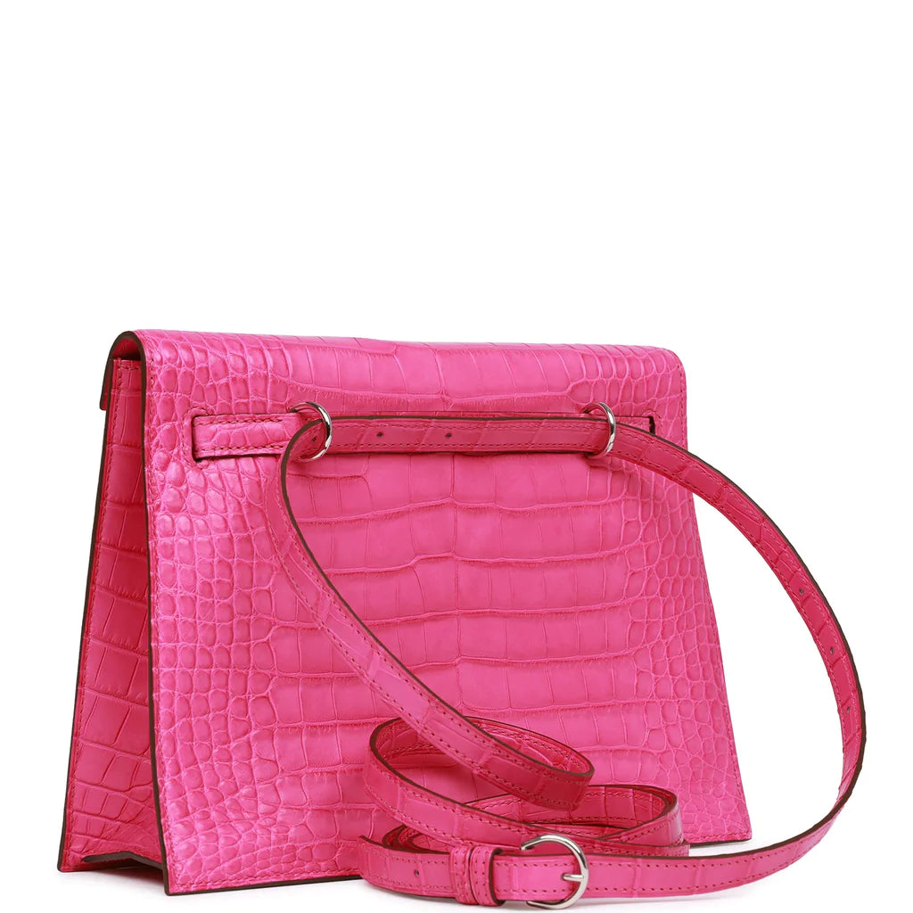 Hermès Kelly Danse Rose Shocking Matte Alligator Palladium Hardware