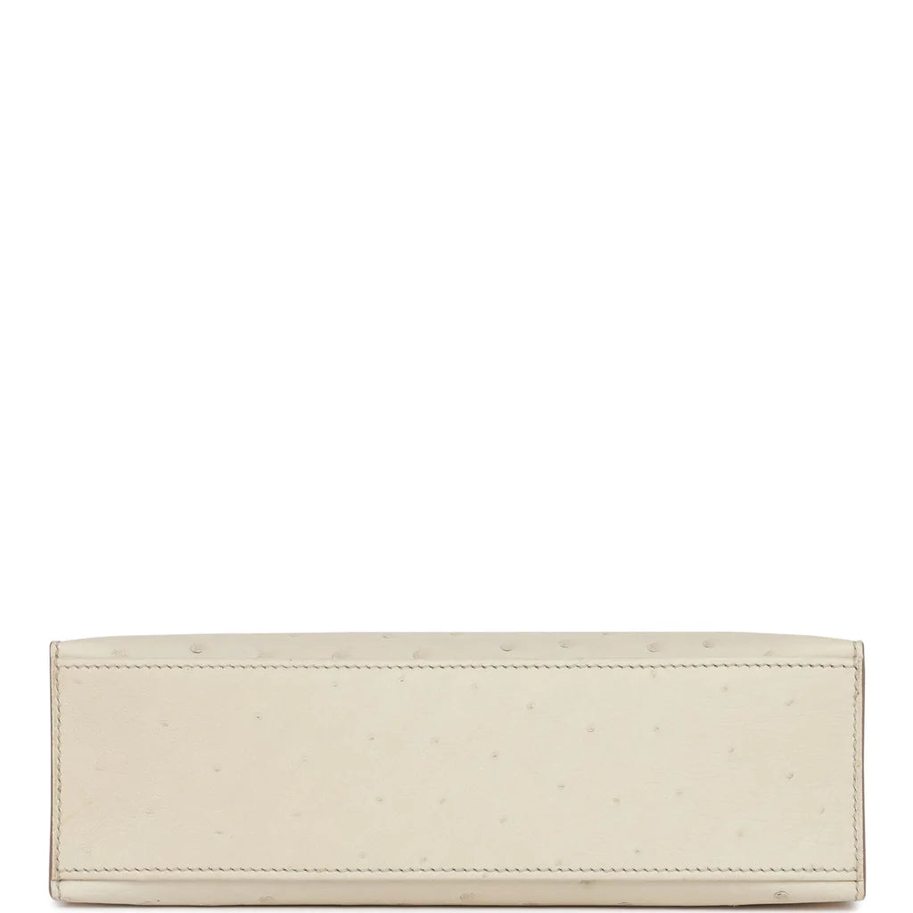 Hermès Kelly Pochette Beton Ostrich Gold Hardware