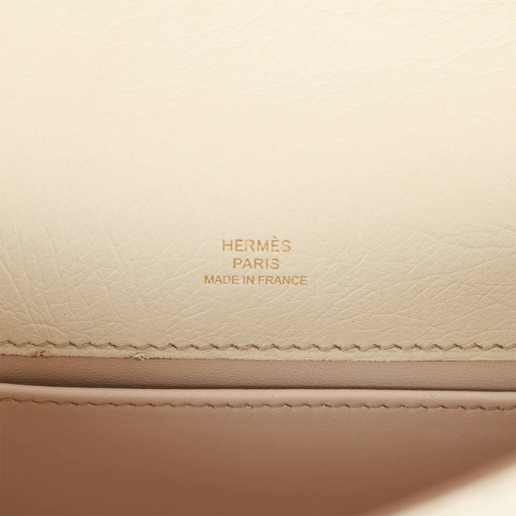 Hermès Kelly Pochette Beton Ostrich Gold Hardware