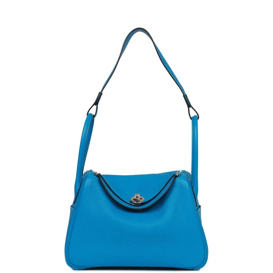 Hermès Lindy 26 Bleu Zanzibar Verso Clemence Palladium Hardware